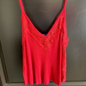 Forever 21 red lace tank top